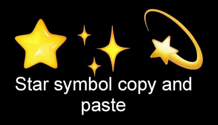Star symbol copy and paste